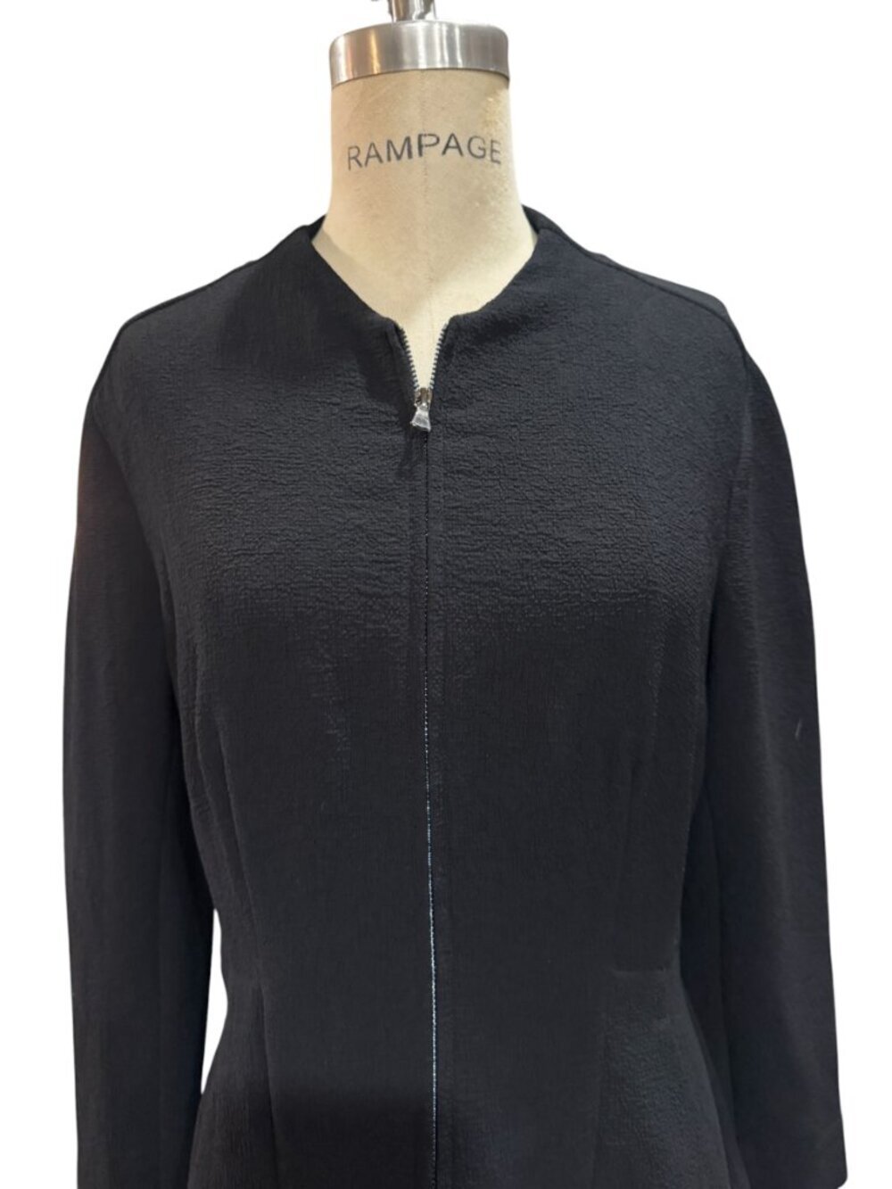 MM.LaFleur The Higgins Jacket Staccato Black Textured Zip Blazer Medium - Picture 4 of 7